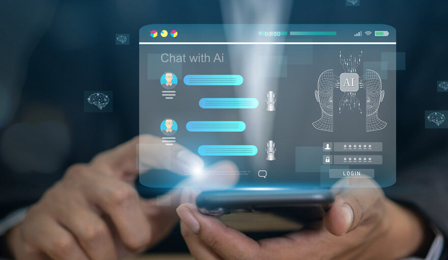 Screen showing someone using AI chatbot